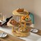 Multi Purpose 4-Tier Round Wooden Cake Stand and Charcuterie Boards – Perfect Tiered Tray Display for Desserts, Snacks, Fruits and Appetizers at Birthdays, Baby Showers, Weddings and Tea Party